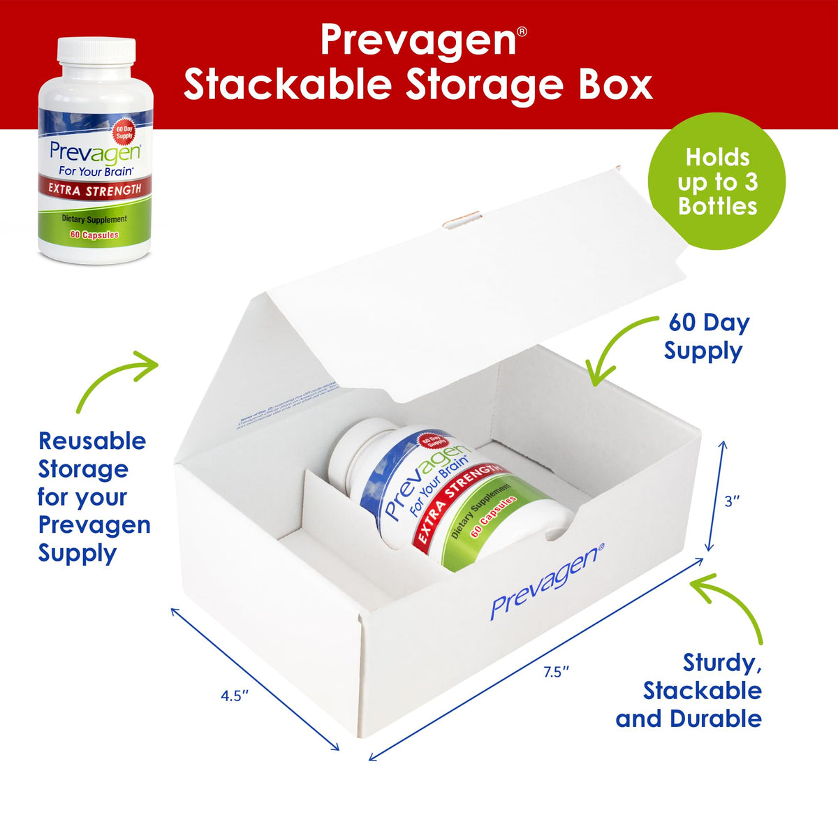 Boîte attrayante de Prevagen avec capsules à l'intérieur