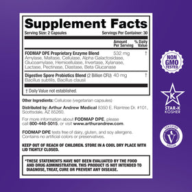 Boîte d'Arthur Andrew Medical FODMAP DPE avec capsules