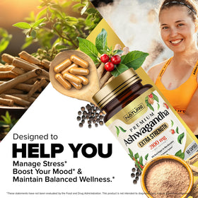 Boîte d'Ashwagandha 2100mg ouverte montrant les capsules à l'intérieur