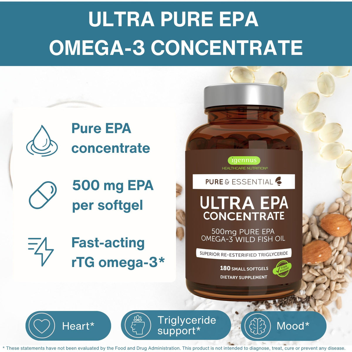 Boîte d'Igennus Ultra EPA Omega 3 500mg gélules