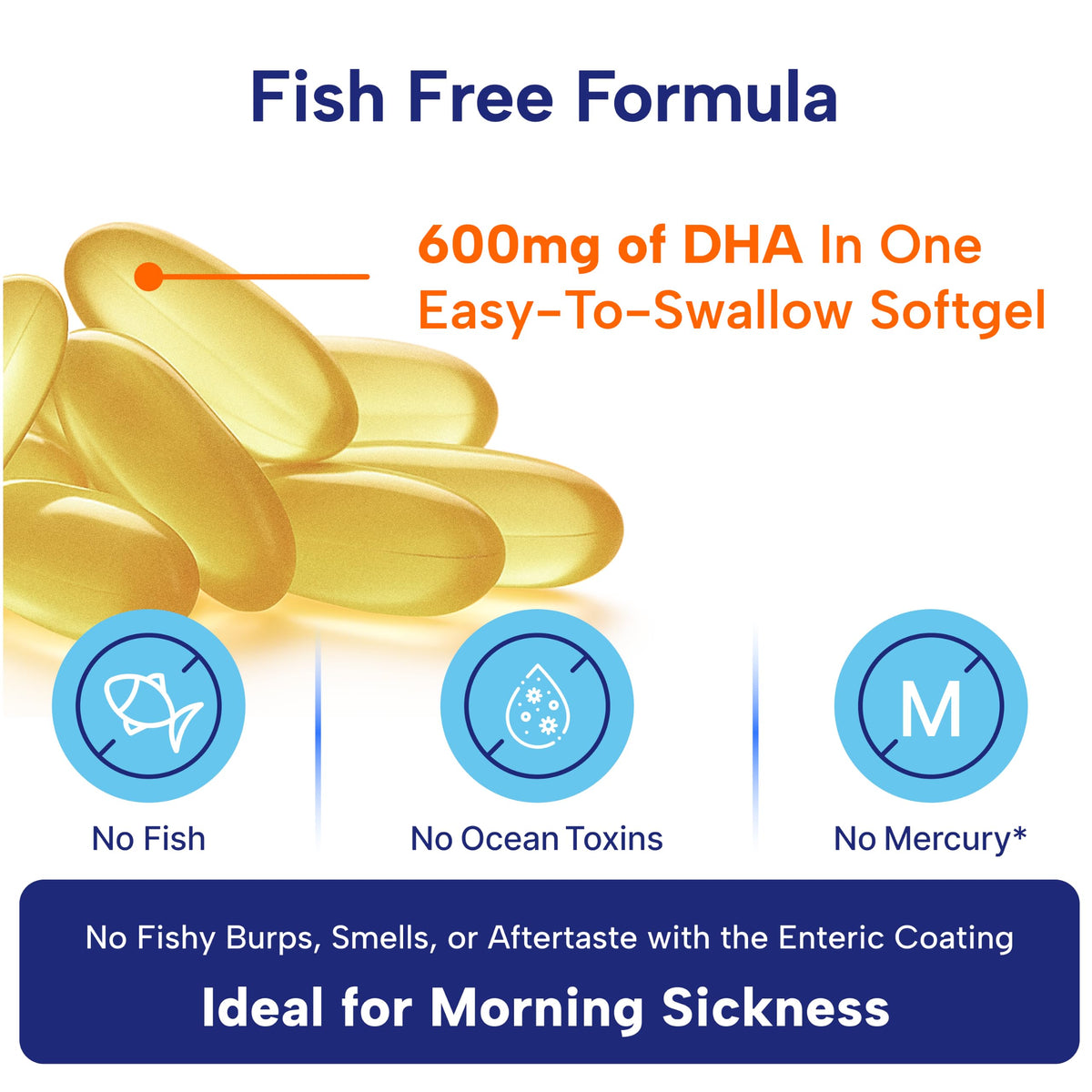 Boîte d'OmegaVia DHA Prénatal 600mg avec 30 gélules