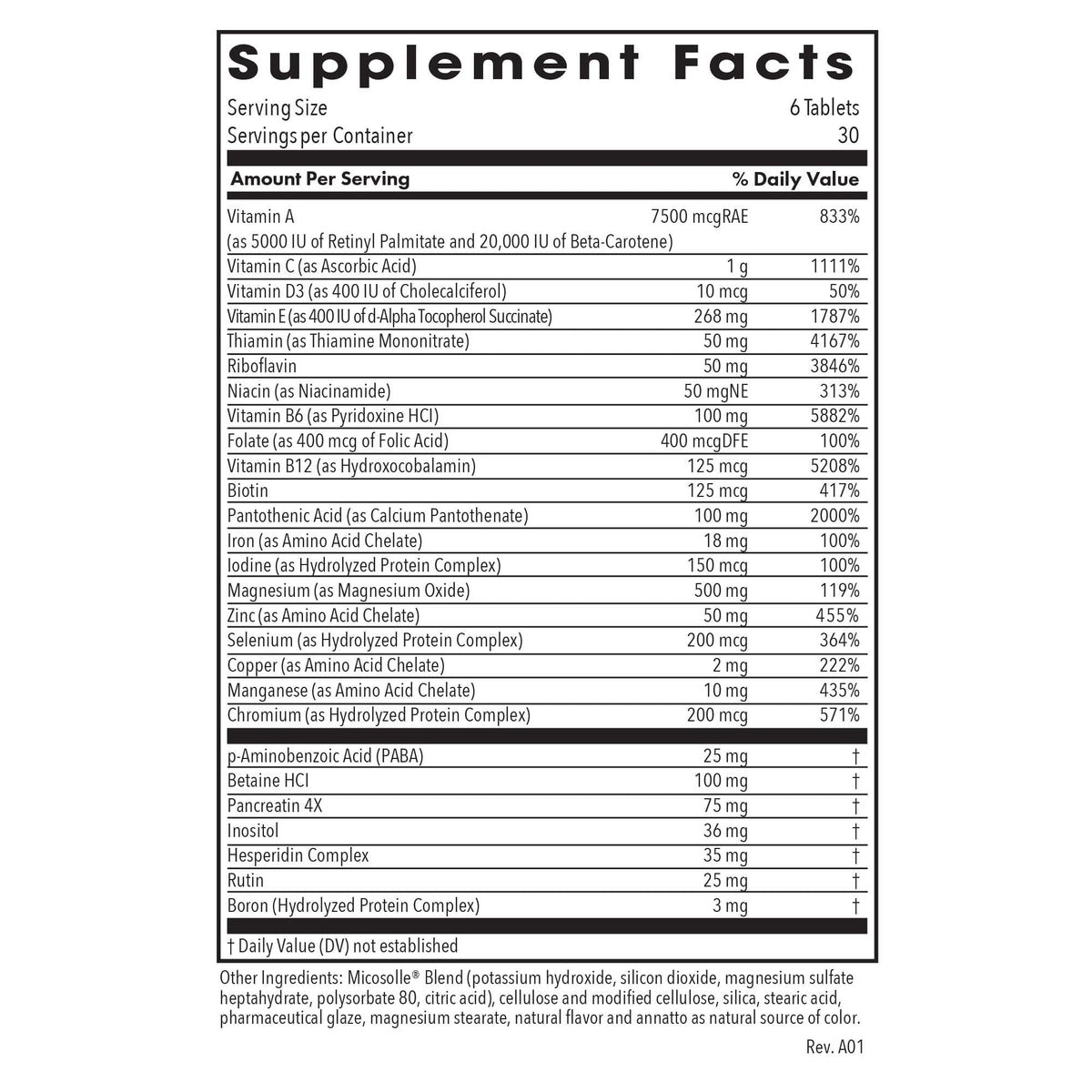 Boîte d'Optimox Androvite avec informations nutritionnelles