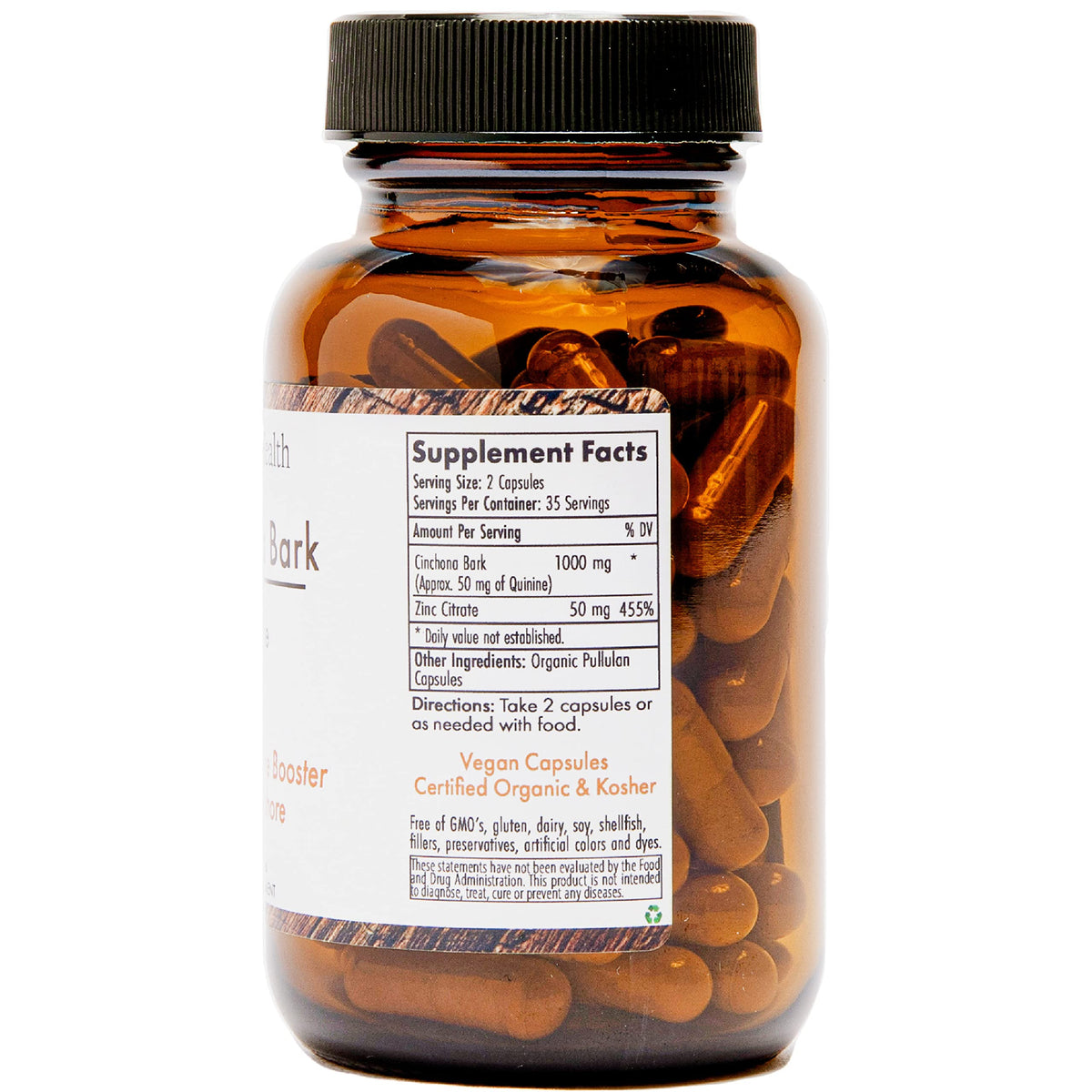 Boîte d'OrganicaHealth Quinine, contenant 70 capsules végétales