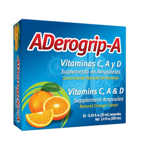 Boîte de 10 ampoules ADEROGRIP-A Complément Alimentaire Liquide