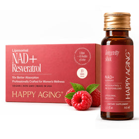 Boîte de 10 shots liquides NAD+ Happy Aging vue de face