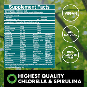 Boîte de 1080 tablettes de Chlorelle Fermentée et Spiruline