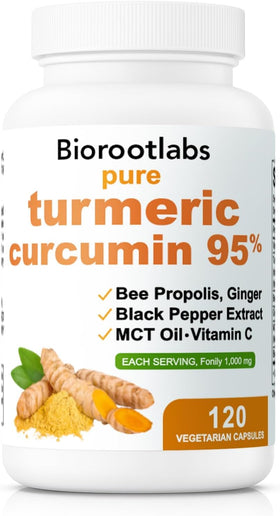 Boîte de 120 capsules Awjsde Curcuma 1000mg 6-en-1