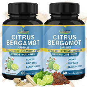 Boîte de 120 capsules de bergamote Citrus Organic Cadane vue de face