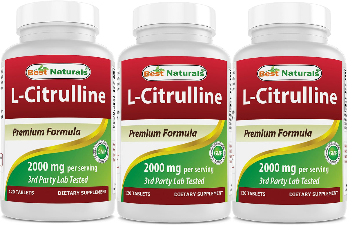 Boîte de 120 comprimés Best Naturals L-Citrulline 2000mg vue de face