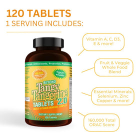 Boîte de 120 comprimés Youngevity Tangy Tangerine 2.0 ouverte