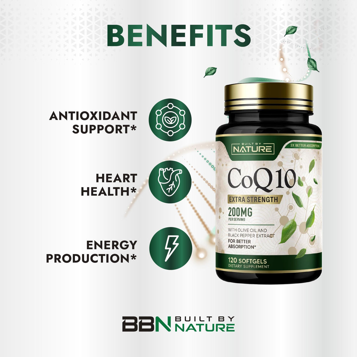 Boîte de 120 gélules de CoQ10 200 mg