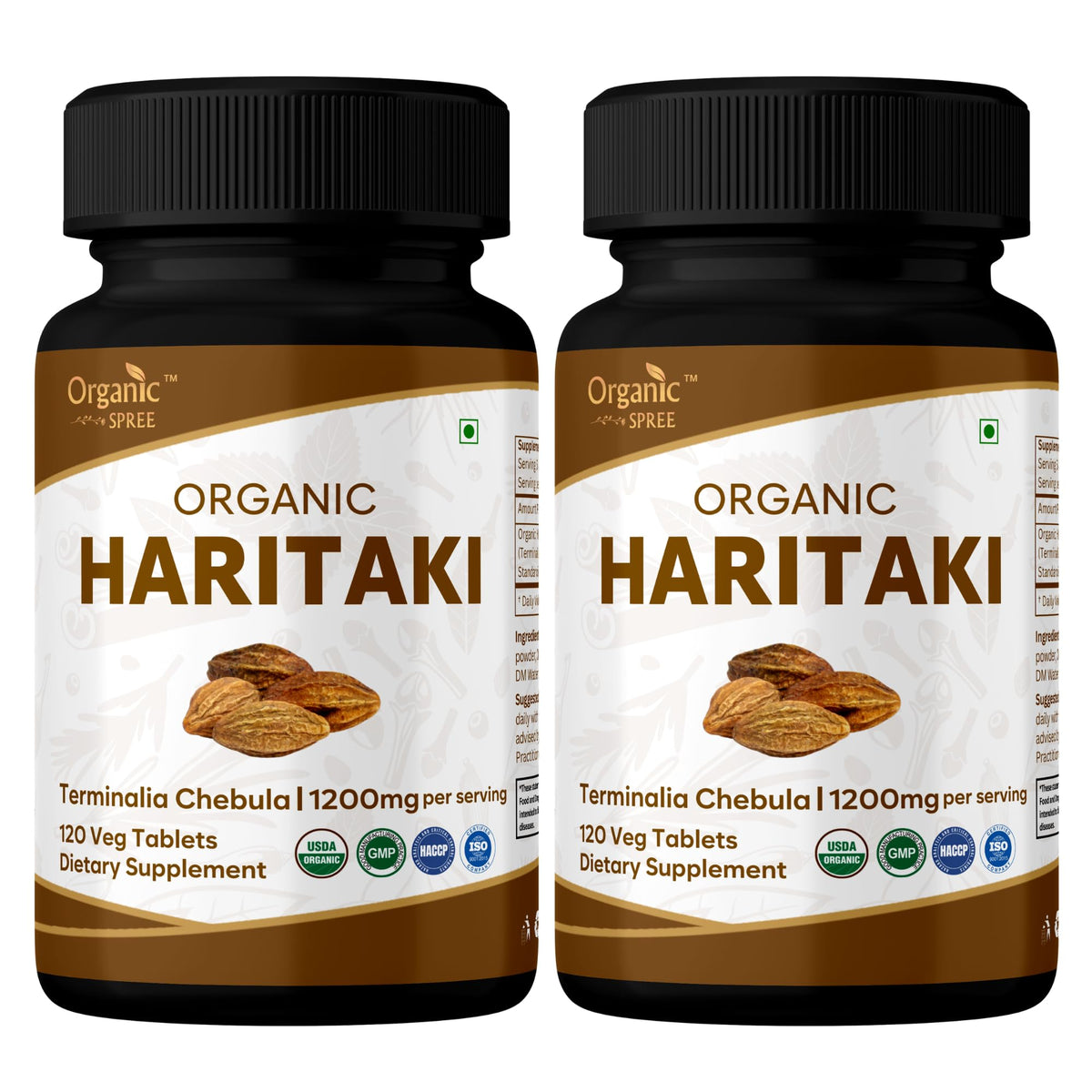 Boîte de 120 tablettes Haritaki ORGANIC SPREE vue de face
