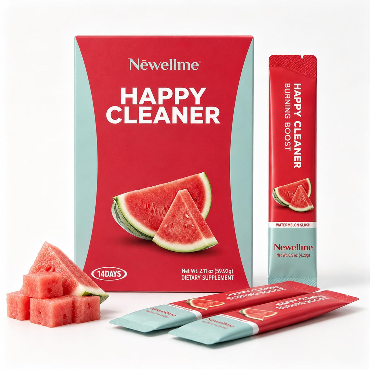 Boîte de 14 sachets NEWELLME Happy Cleaner Greens saveur pastèque
