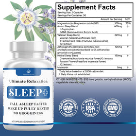 Boîte de 180 capsules de sommeil Health Heals avec ingrédients listés
