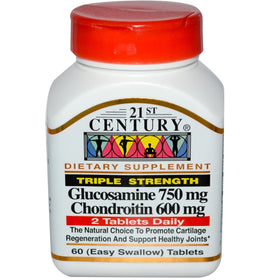Boîte de 21st Century Glucosamine Chondroitin 750mg 600mg vue de face