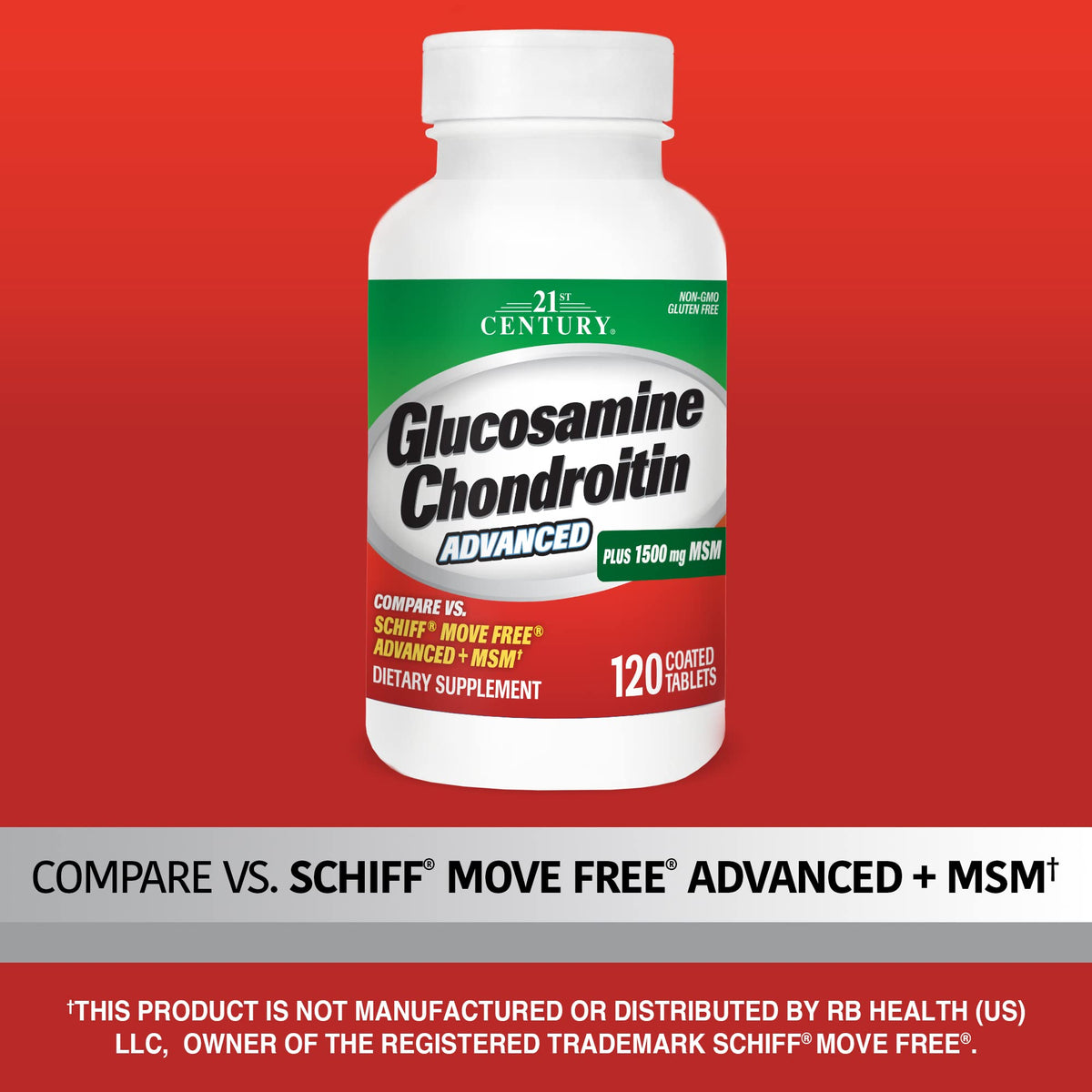 Boîte de 21st Century Glucosamine Chondroitin Advanced avec étiquette