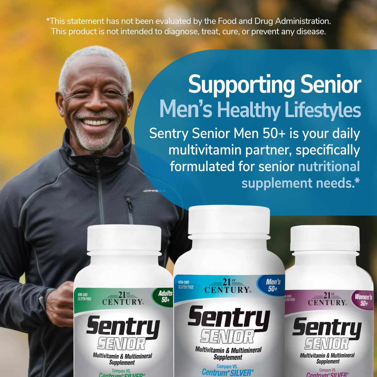 Boîte de 21st Century Multivitamines 50+ avec arrière-plan naturel