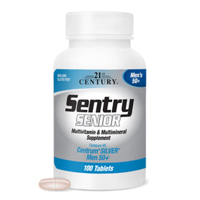 Boîte de 21st Century Multivitamines 50+ pour Hommes, 100 comprimés