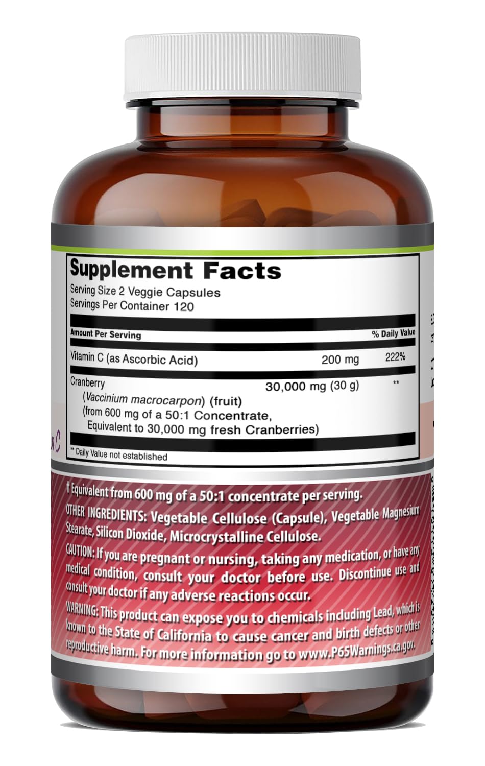 Boîte de 240 capsules de cranberry Amazing Nutrition, vue d'ensemble