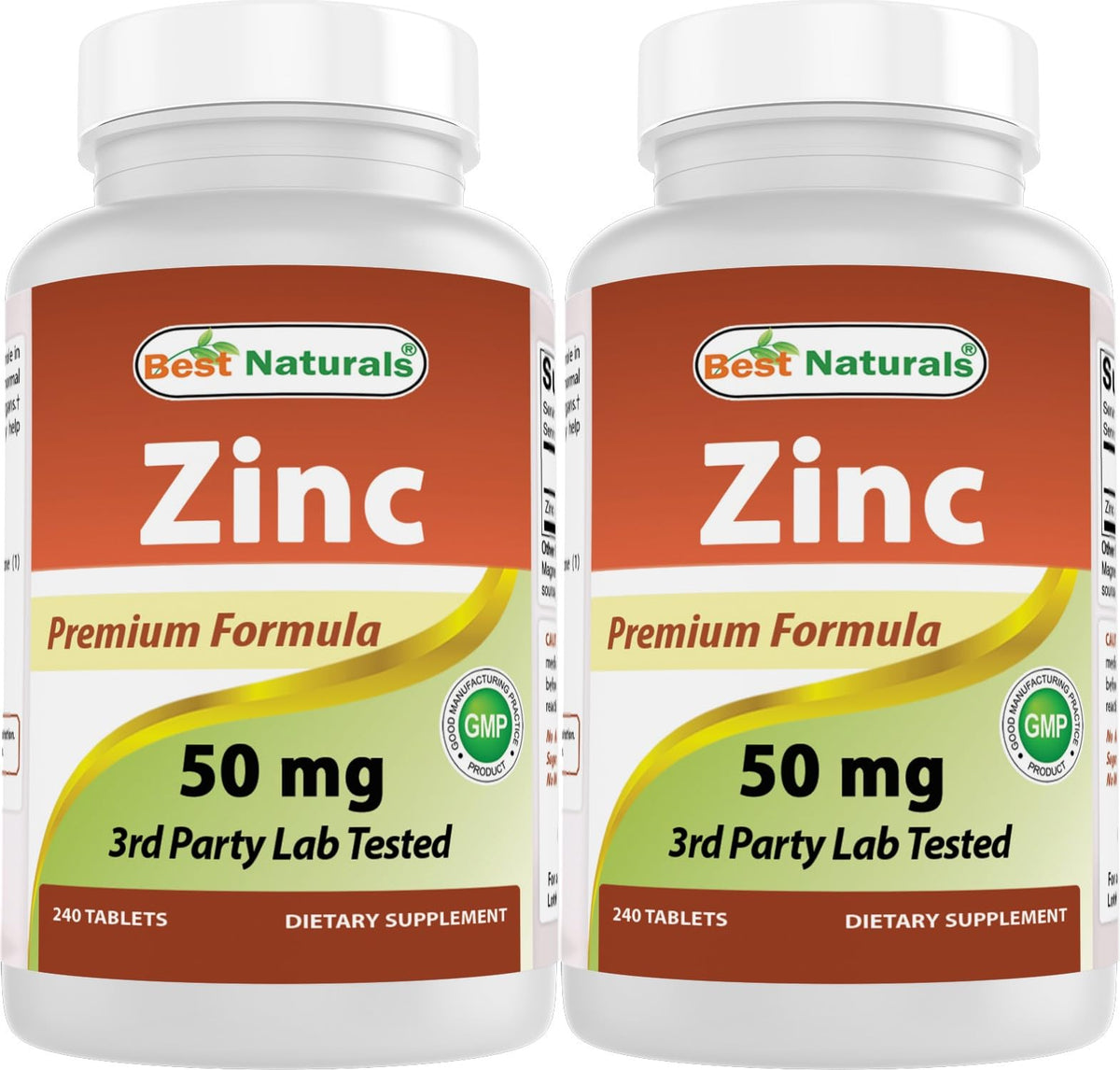 Boîte de 240 tablettes de Zinc Gluconate 50mg Best Naturals