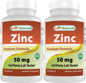 Boîte de 240 tablettes de Zinc Gluconate 50mg Best Naturals