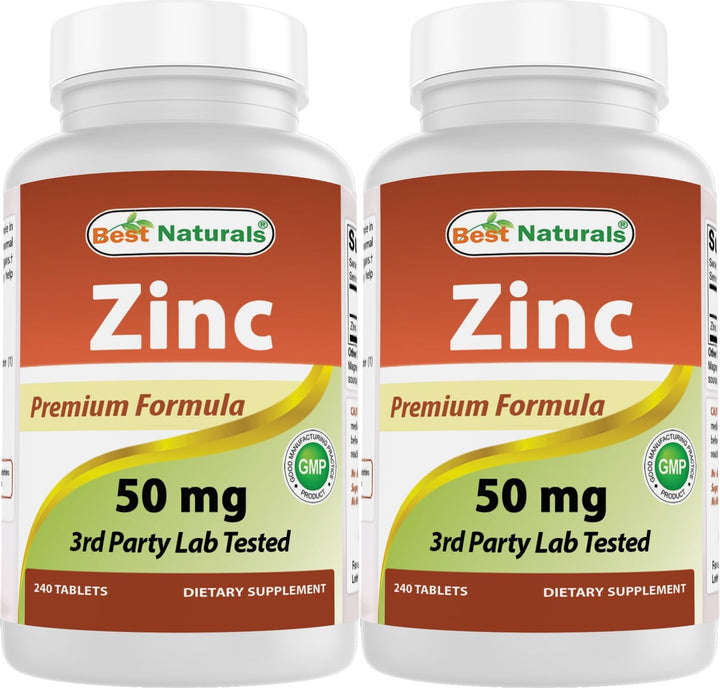 Boîte de 240 tablettes de Zinc Gluconate 50mg Best Naturals