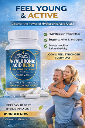 Boîte de 30 caplets d'Acide Hyaluronique Ultra Amazy Naturals