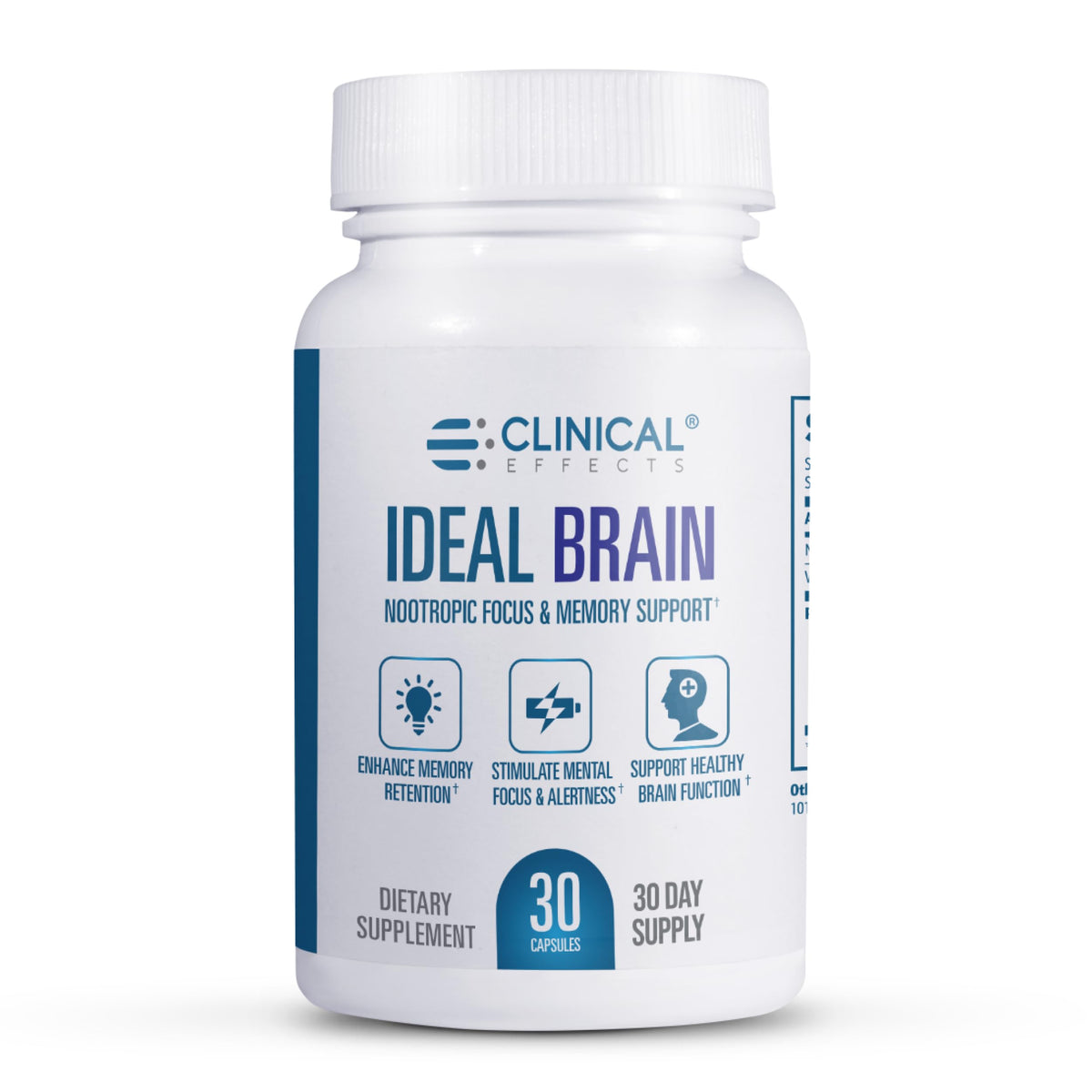 Boîte de 30 capsules de Clinical Effects Idéal Cerveau vue de face