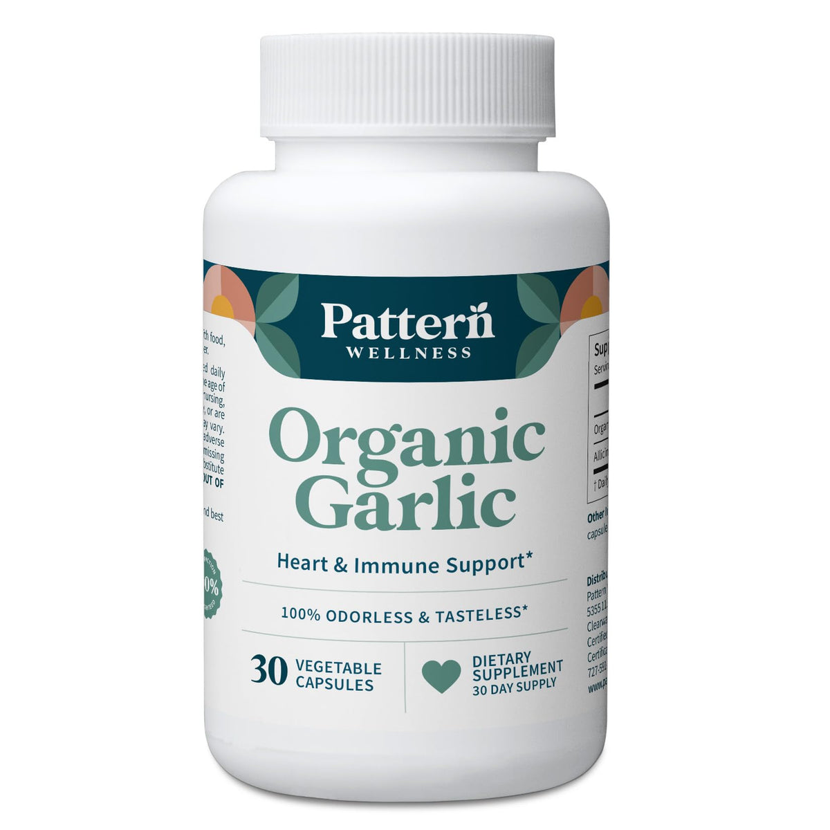 Boîte de 30 capsules de complément alimentaire à base d'ail bio Pattern Wellness