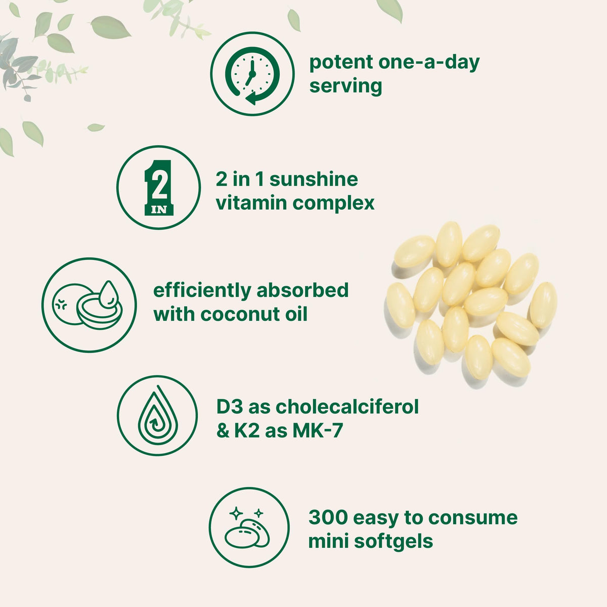 Boîte de 300 gélules Micro Ingredients D3 K2
