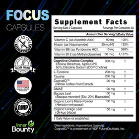 Boîte de 60 capsules Inner Bounty 14-en-1 sur fond blanc