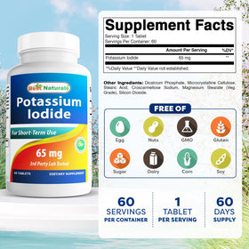 Boîte de 60 comprimés d'Iodure de Potassium Best Naturals