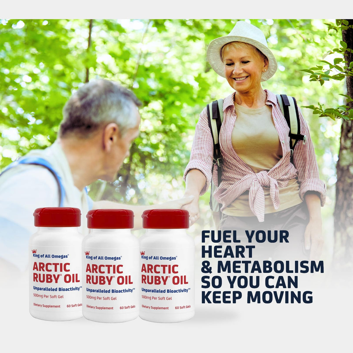 Boîte de 60 gélules d'huile Arctic Ruby 1000mg Omega 3