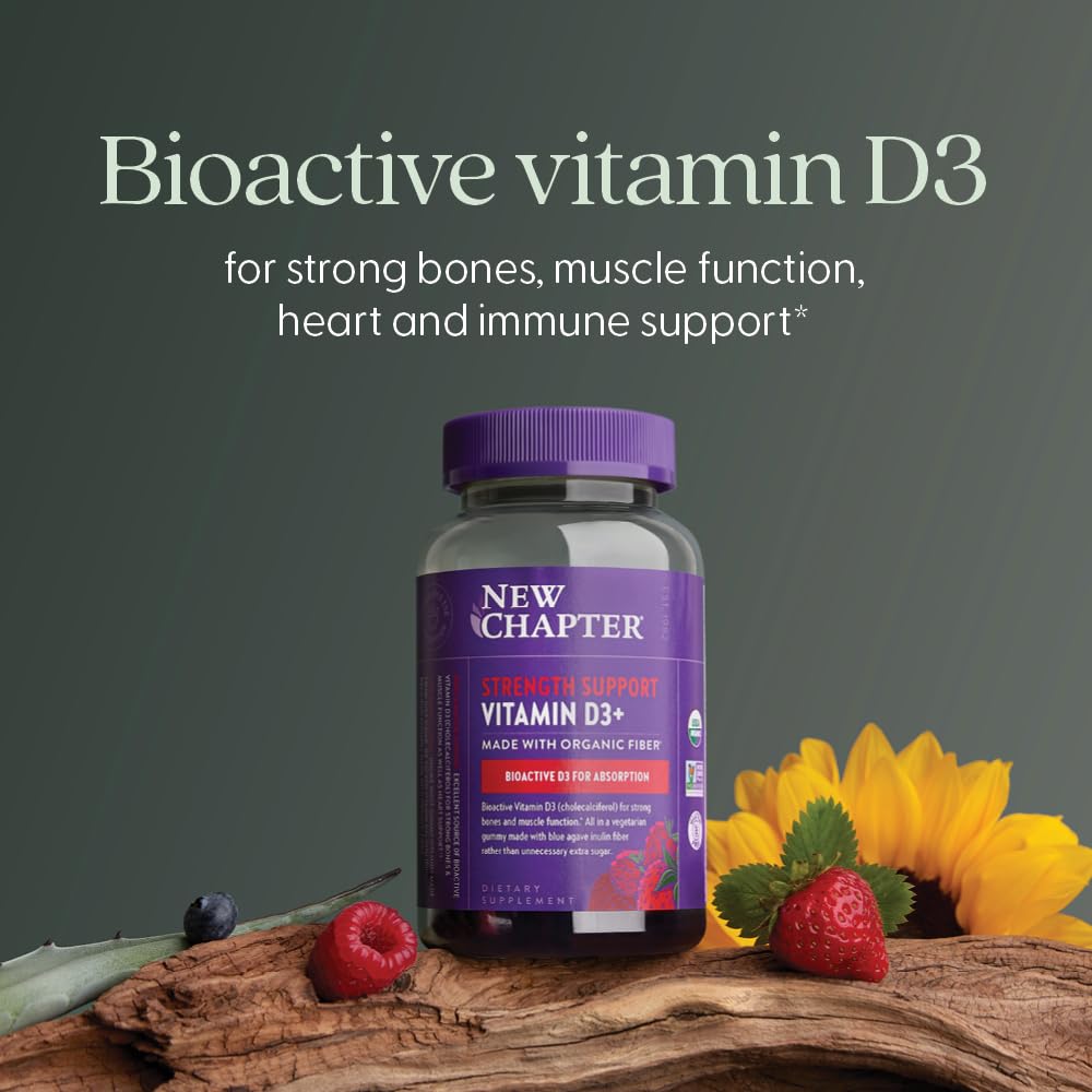 Boîte de 60 gummies Vitamine D3 Bio New Chapter vue de côté