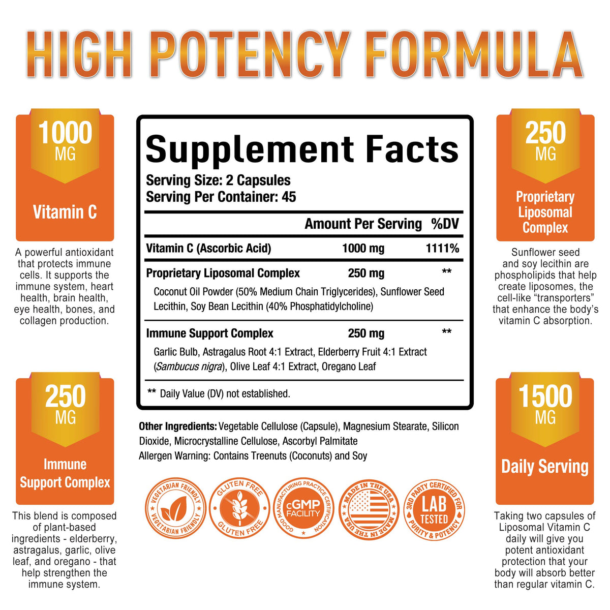 Boîte de 90 capsules de Vitamine C Liposomal Purely Optimal - vue de côté