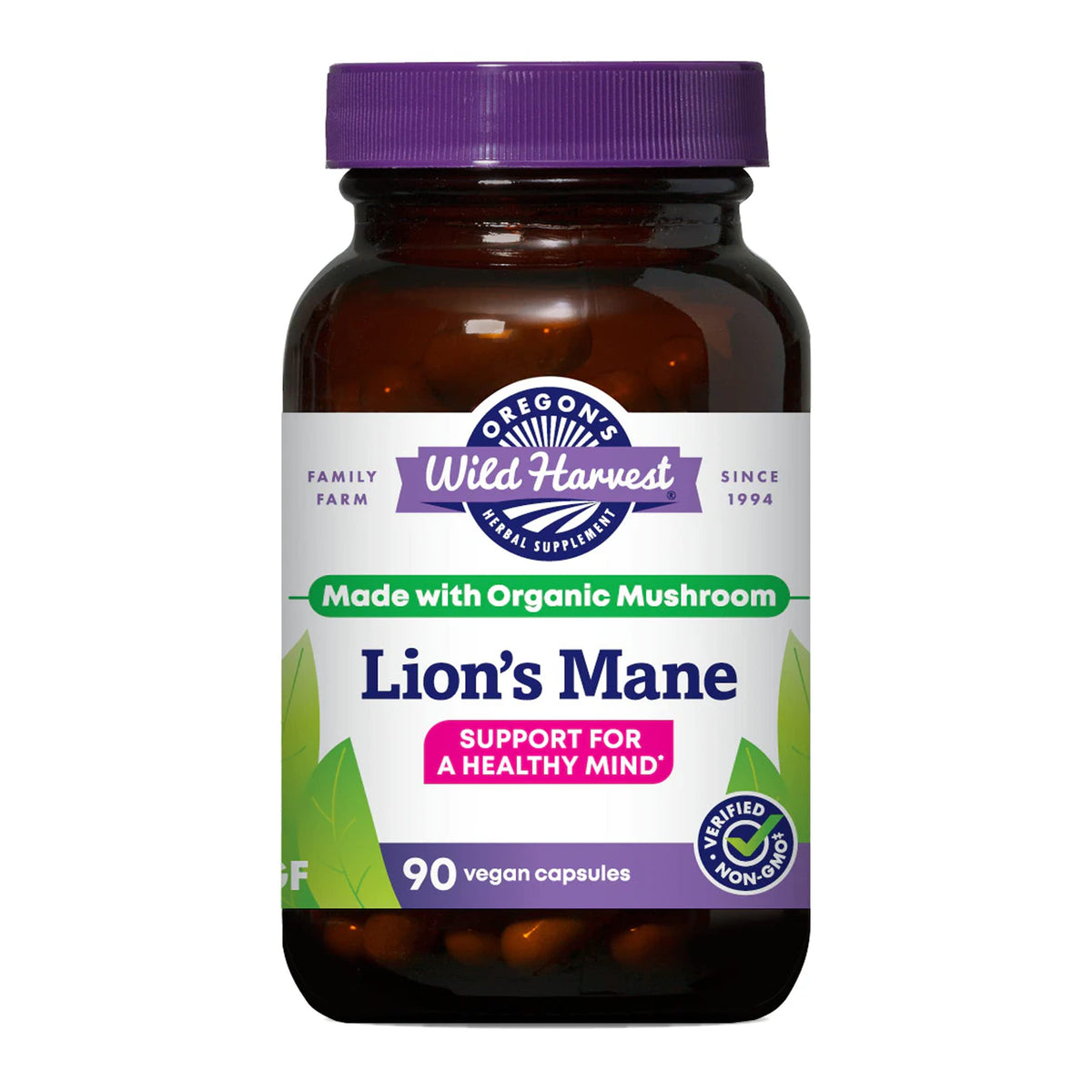 Boîte de 90 capsules végétaliennes Lion's Mane Oregon's Wild Harvest