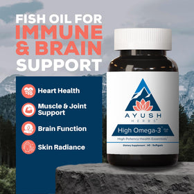 Boîte de Ayush Herbs Omega 3 avec 60 capsules