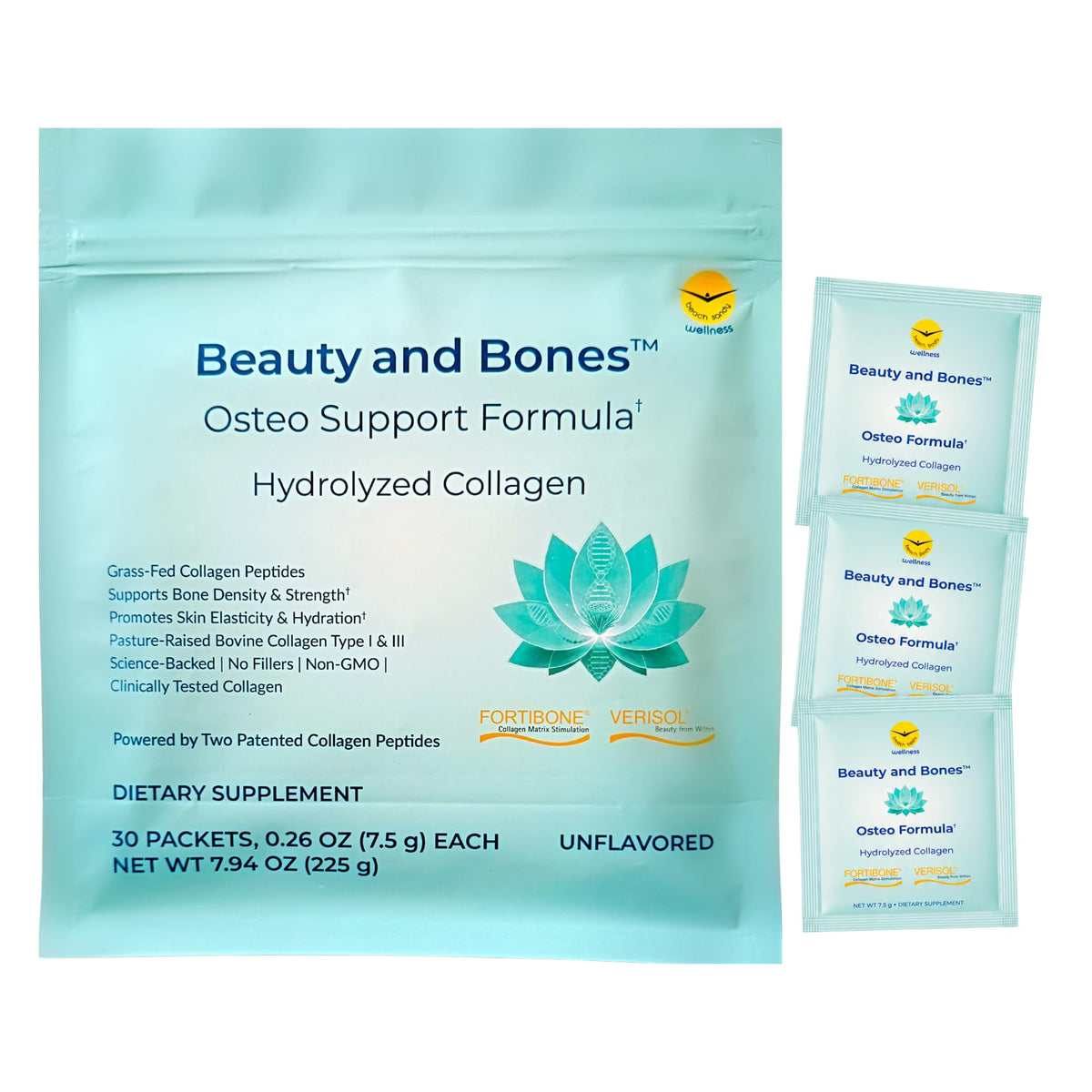 Boîte de Beach Sandy Collagène Peptides avec 30 sachets