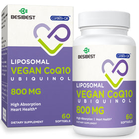 Boîte de Besibest Ubiquinol CoQ10 800 MG 60 gélules végétales
