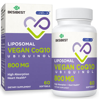 Boîte de Besibest Ubiquinol CoQ10 800 MG 60 gélules végétales