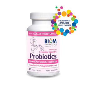 Boîte de Biom Probiotics Compléments Alimentaires Féminins 30 Capsules