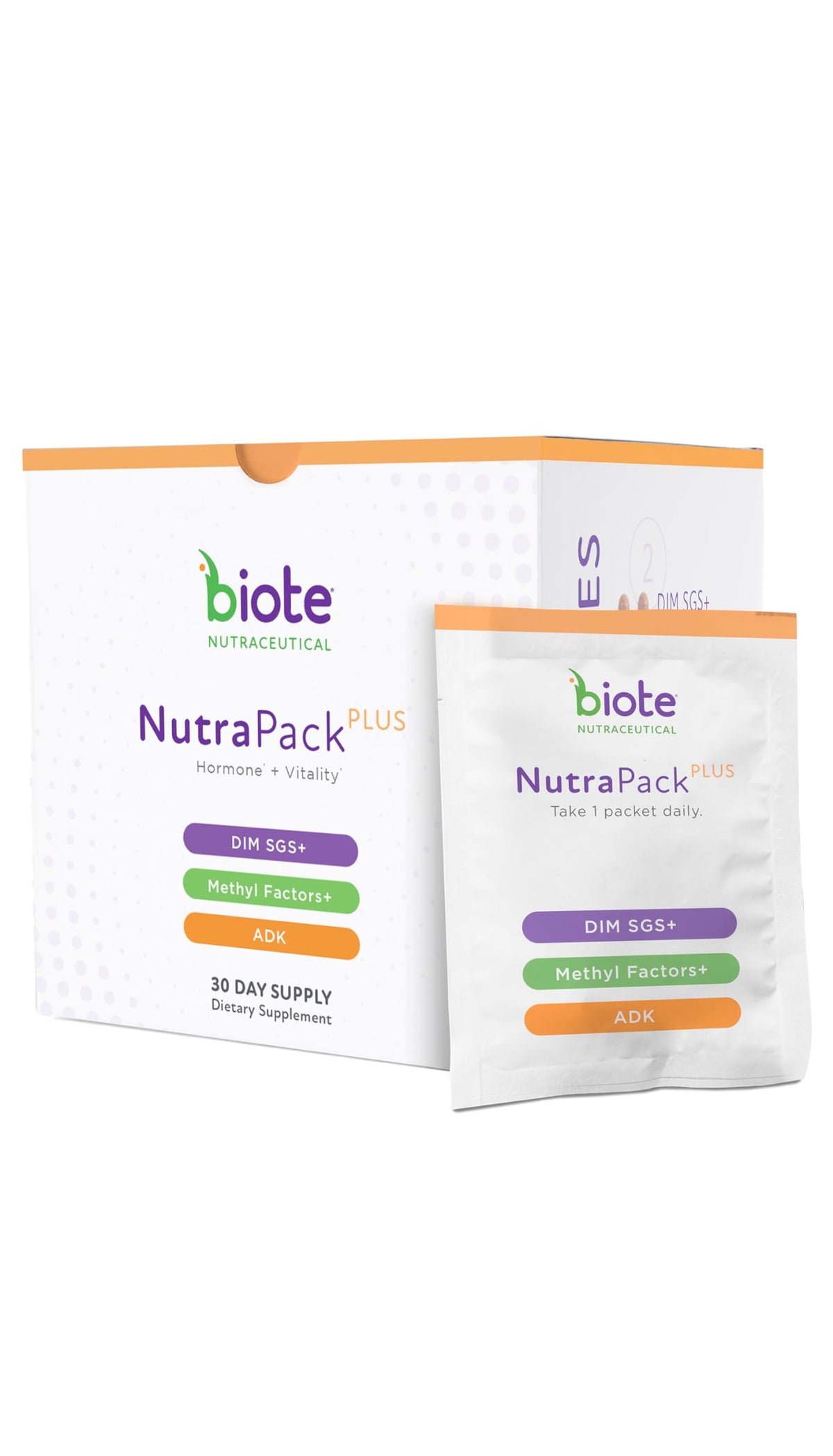 Boîte de Biote NutraPackPlus contenant 30 capsules