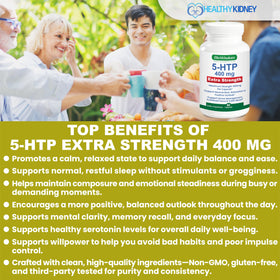 Boîte de BioWisdom 5-HTP 400mg sur une table