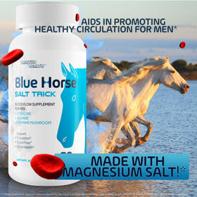 Boîte de Blue Horse Salt Trick avec un fond neutre
