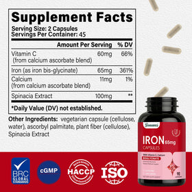 Boîte de Bonuanci Fer 65mg avec étiquette détaillée