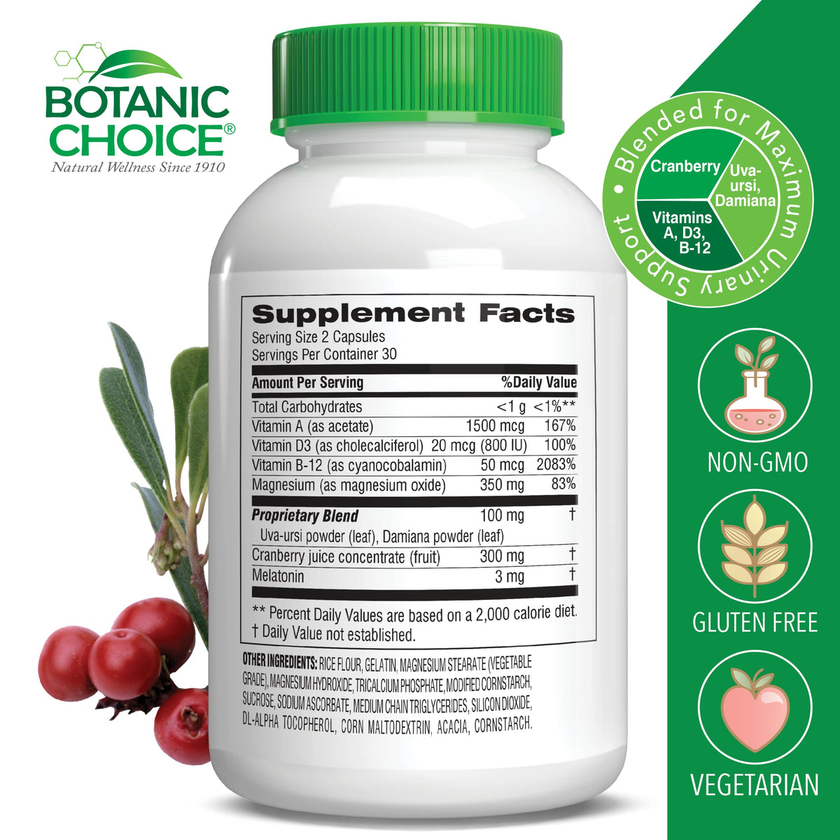Boîte de Botanic Choice Formule Avancée Urinaire 60 Capsules