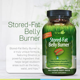 Boîte de Brûleur de Graisse Abdominale Irwin Naturals avec détails de dosage