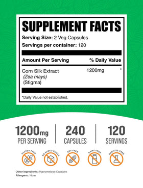 Boîte de BulkSupplements Extrait de Soie de Maïs avec étiquette