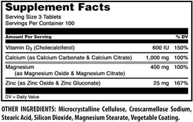Boîte de Calcium Magnésium Zinc Amazing Nutrition ouverte avec comprimés à l'intérieur