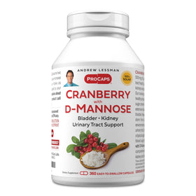 Boîte de capsules ANDREW LESSMAN ProCaps Cranberry avec D-Mannose vue de face
